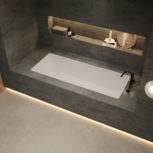 Vasca da bagno per ambiente abitativo - AQUILA - Riluxa - in Corian® / contemporanea / marrone