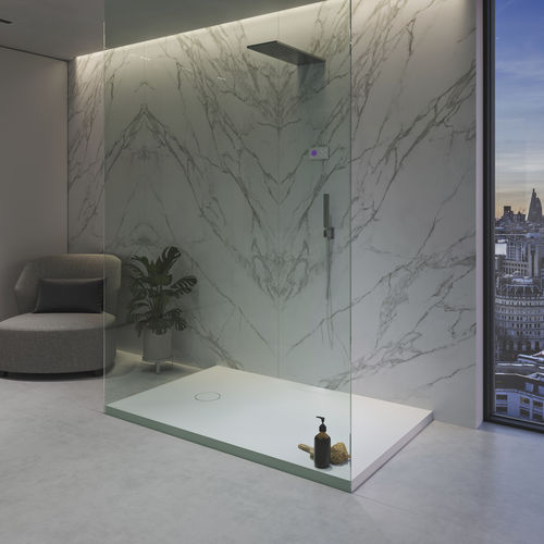 Piatto doccia rettangolare - ARA - Riluxa - da appoggio / rialzato / in Corian®