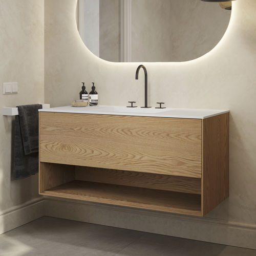 Mobile lavabo sospeso - ATHENA WOOD EDGE - Riluxa - in rovere / contemporaneo / senza ante