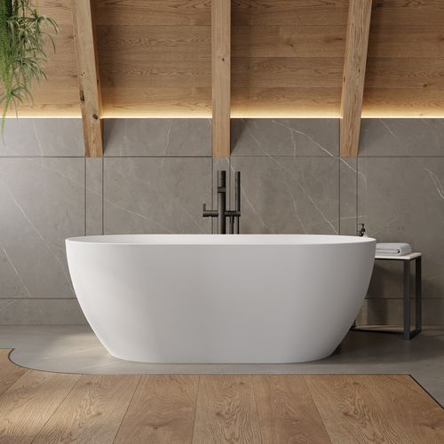 Vasca da bagno ovale - ARA - Riluxa - ad isola / per ambiente abitativo / in Corian®