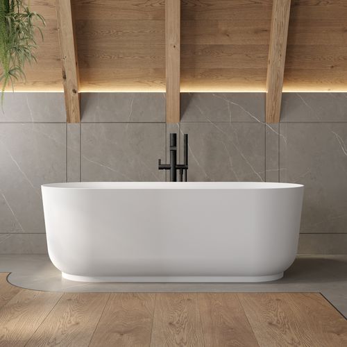 Vasca da bagno ovale - LYRA - Riluxa - ad isola / per ambiente abitativo / in Corian®