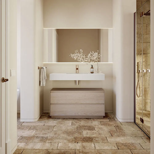 Mobile da bagno moderno - GAIA EDGE - Riluxa - per uso residenziale / contract / in rovere