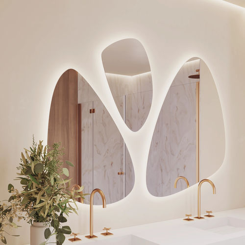 Specchio da bagno a muro - ELARA - Riluxa - per servizi sanitari / scultura / orizzontale