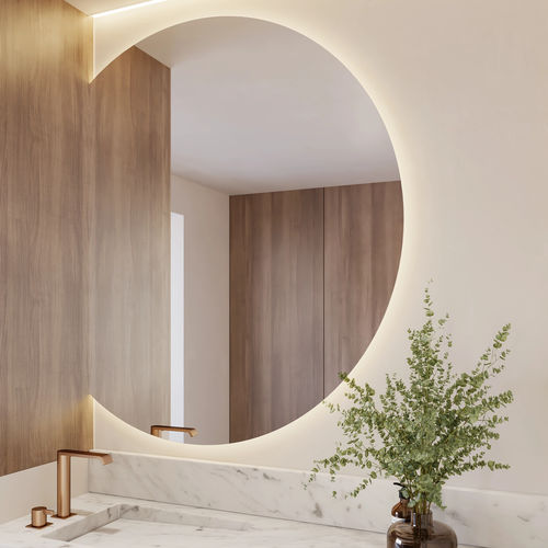 Specchio da bagno a muro - LUNA - Riluxa - per servizi sanitari / contemporaneo / semicircolare