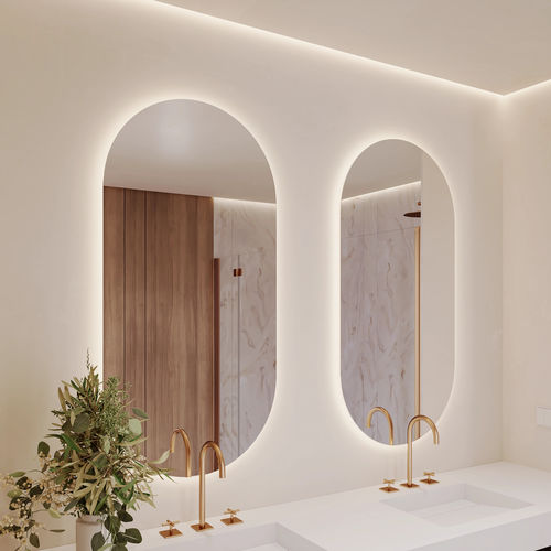 Specchio da bagno a muro - STELLA - Riluxa - contemporaneo / ovale / verticale