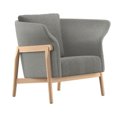 Poltrona design scandinavo - HAVN - STUDIO TK - in tessuto / in legno / a orecchioni