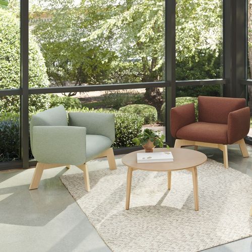 Poltrona contemporanea - PETAL - STUDIO TK - in tessuto / in rovere / in legno compensato