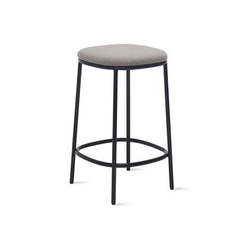 Sgabello da bar contemporaneo - Santé - STUDIO TK - impiallacciato in legno / in tessuto / con supporto in metallo