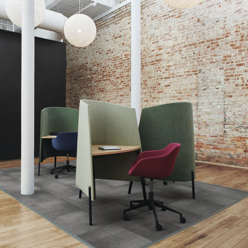 Scrivania per open space - Fractals Nook - STUDIO TK - da terra / contemporanea / impiallacciata in legno