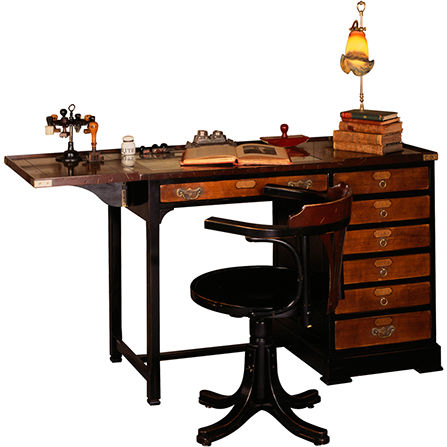 Scrivania da terra - MM-110 - Félix Monge - classica / in legno / dritta