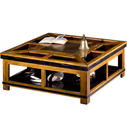 Tavolino basso classico - CT-1003 - Félix Monge - in legno / con supporto in legno / quadrato