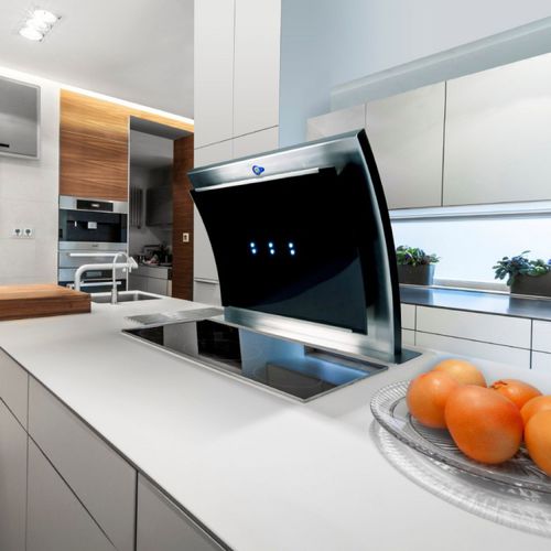 Cappa per piano di lavoro - LA-80-TRIF-DWN - Luxair Cooker Hoods Kitchen Extractors - con illuminazione integrata