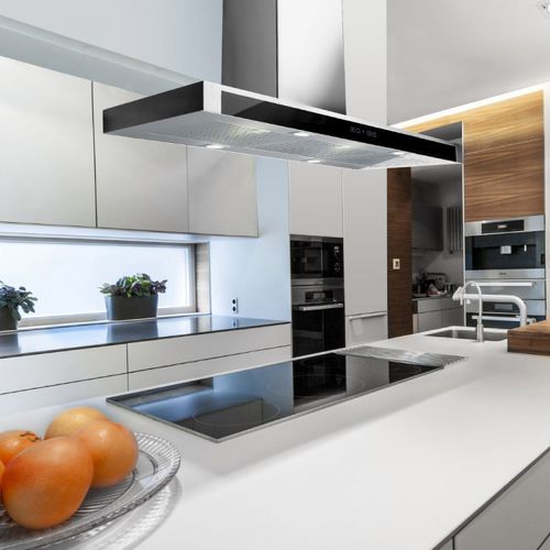 Cappa a isola - LA-90-FSL-ISL - Luxair Cooker Hoods Kitchen Extractors - con illuminazione integrata