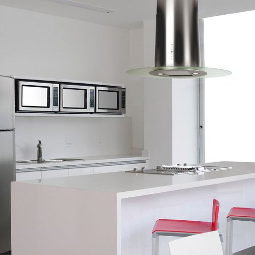 Cappa a isola - LA-90-OVL - Luxair Cooker Hoods Kitchen Extractors - con illuminazione integrata / design originale