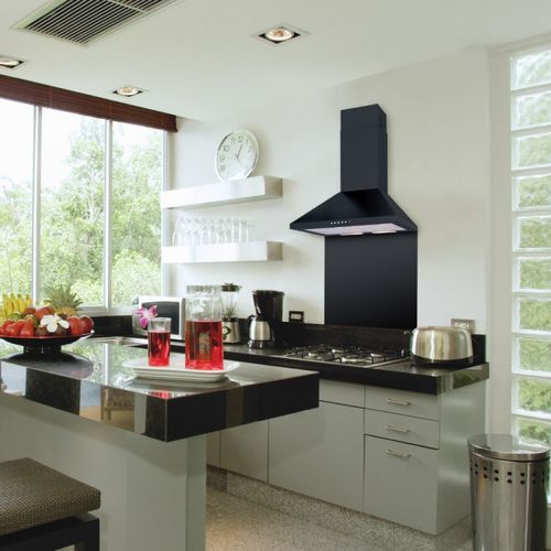 Cappa a muro - LA-60-STD - Luxair Cooker Hoods Kitchen Extractors - con illuminazione integrata / nera