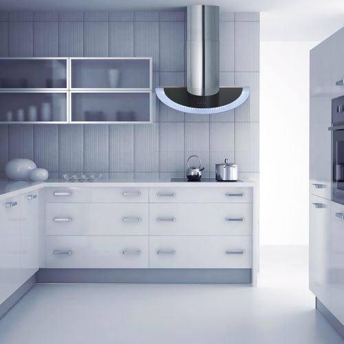 Cappa a muro - LA-90-MARS - Luxair Cooker Hoods Kitchen Extractors - con illuminazione integrata / design originale / nera