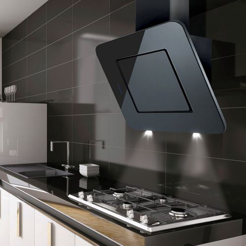 Cappa a muro - LA-90-NEXON-BG - Luxair Cooker Hoods Kitchen Extractors - con illuminazione integrata / design originale / nera