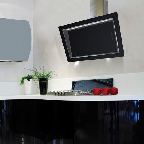 Cappa a muro - LA-90-VESTA-BG - Luxair Cooker Hoods Kitchen Extractors - con illuminazione integrata / nera