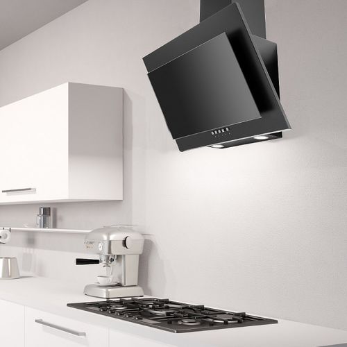 Cappa a muro - LA-60-GALAXY - Luxair Cooker Hoods Kitchen Extractors - con illuminazione integrata / nera