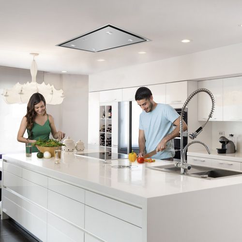 Cappa da soffitto - LA-90-DELUX-SS - Luxair Cooker Hoods Kitchen Extractors - con illuminazione integrata