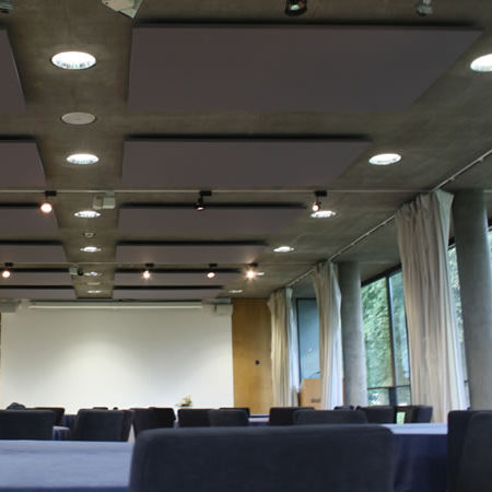 Pannello acustico per soffitto - SERENITY CLOUD - Moving Designs Ltd - sospeso / in tessuto / rettangolare