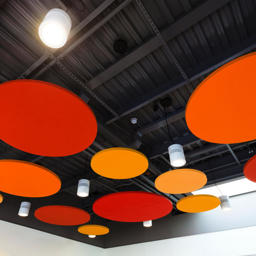 Pannello acustico per soffitto - Moving Designs Ltd - per controsoffitto / sospeso / in tessuto