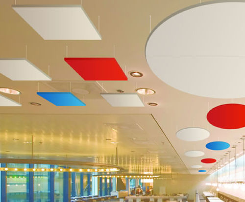 Pannello acustico per soffitto - Moving Designs Ltd - per controsoffitto / in tessuto / quadrato