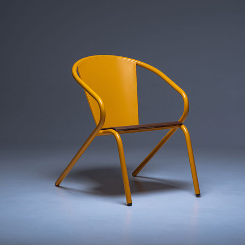 Poltrona contemporanea - BICAlounge CLASSIC - BICA chair - in legno / in acciaio inossidabile / gialla