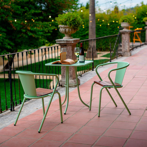 Tavolo contemporaneo - BICAtable 3 CLASSIC - BICA chair - in acciaio con rivestimento a polvere / con supporto in acciaio / rotondo