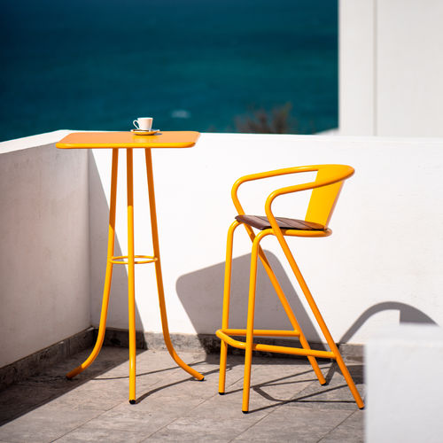 Tavolo alto contemporaneo - BICAtable 3 High CLASSIC - BICA chair - in legno / in acciaio con rivestimento a polvere / con supporto in acciaio