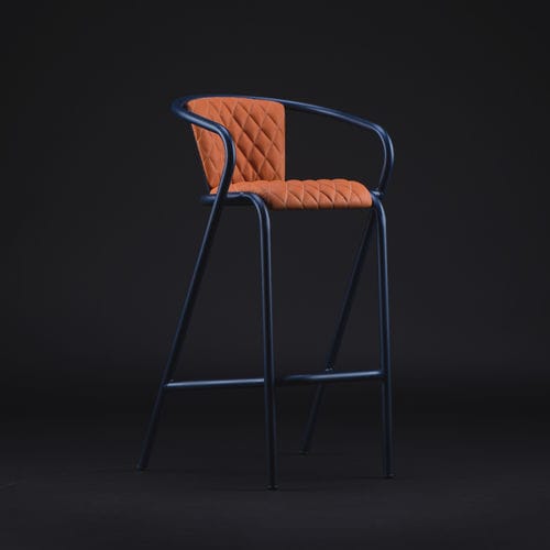 Sedia alta contemporanea - BICAstool GENTS - BICA chair - da interno / in pelle / in metallo