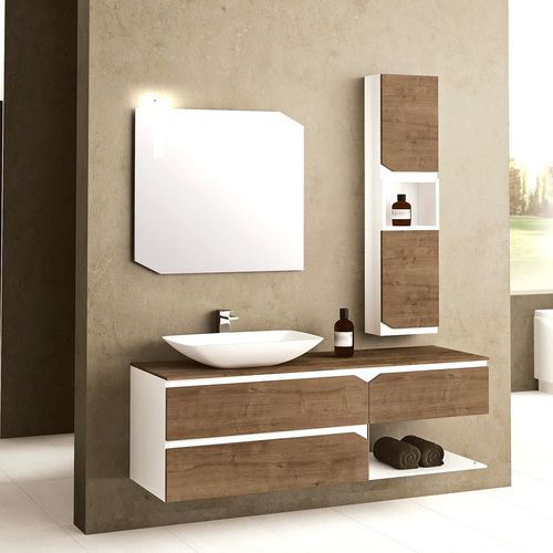 Mobile lavabo sospeso - SIM  1 - IOTTI BY MENOZZI - in legno / in PVC / contemporaneo