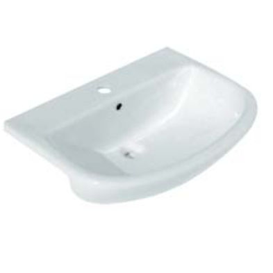 Lavabo da semincasso - PAOLA - IOTTI BY MENOZZI - in ceramica / a forma di D / contemporaneo