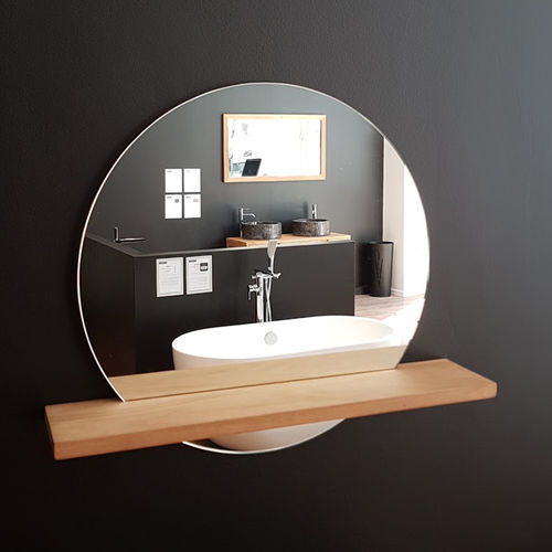 Specchio da bagno a muro - BALI - STANO - contemporaneo / rotondo / con ripiano