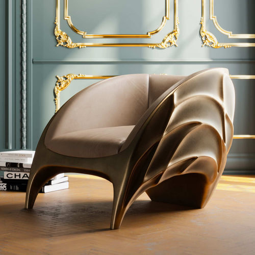 Poltrona design organico - TRITON - KARPA - in pelle / in fibra di vetro / in resina