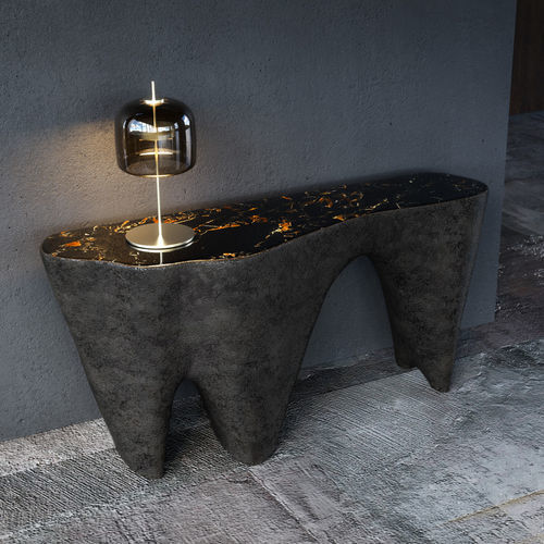 Consolle design organico - ODYSSEY - KARPA - in marmo / con base in resina / con base in fibra di vetro