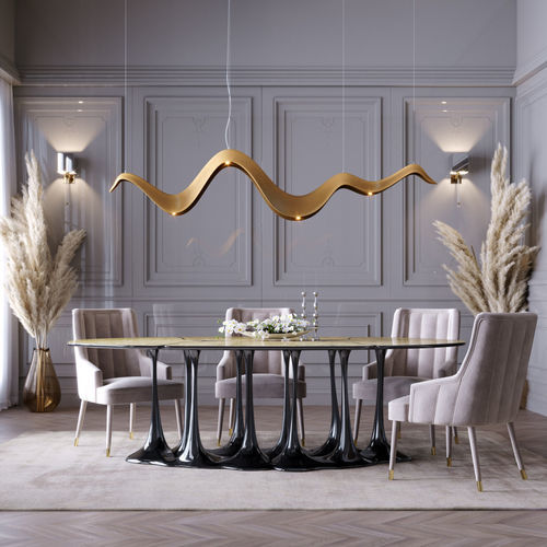 Tavolo da pranzo design originale - PANGEA - KARPA - in resina / con base in resina / con base in fibra di vetro