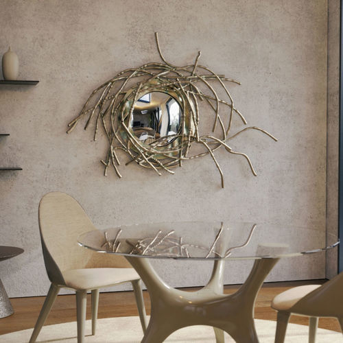 Specchio a muro - NEST - KARPA - design originale / rotondo / in fibra di vetro
