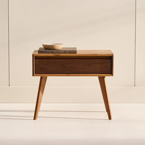 Comodino contemporaneo - T313T - KASTELLA - in noce / in acero / in rovere bianco