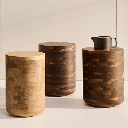 Tavolo d'appoggio contemporaneo - La Souche - KASTELLA - in noce americano / in rovere bianco / con supporto in quercia