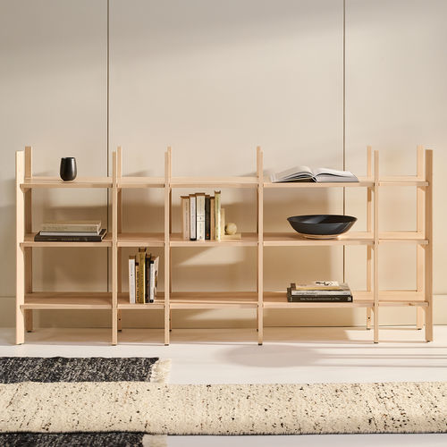 Libreria contemporanea - S305 - KASTELLA - in noce americano / in rovere sbiancato / in rovere bianco