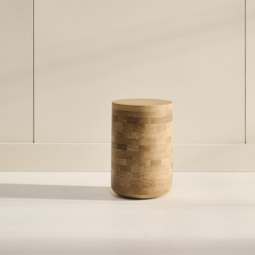 Tavolo d'appoggio contemporaneo - La Souche - KASTELLA - in noce americano / in rovere bianco / con supporto in quercia