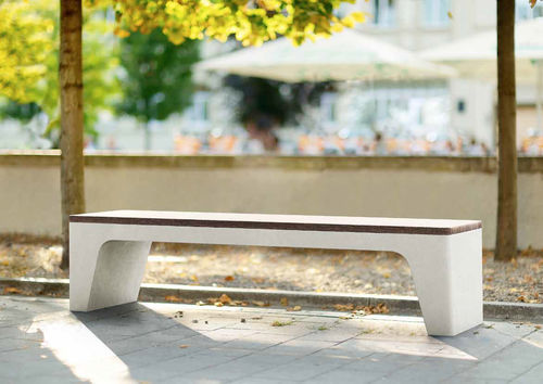 Panca per spazi pubblici contemporanea - SOFT - PREFAC MYWAY - in legno / in calcestruzzo