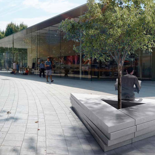 Panca per spazi pubblici contemporanea - BLOCKX BEVELED - PREFAC MYWAY - in calcestruzzo / modulare