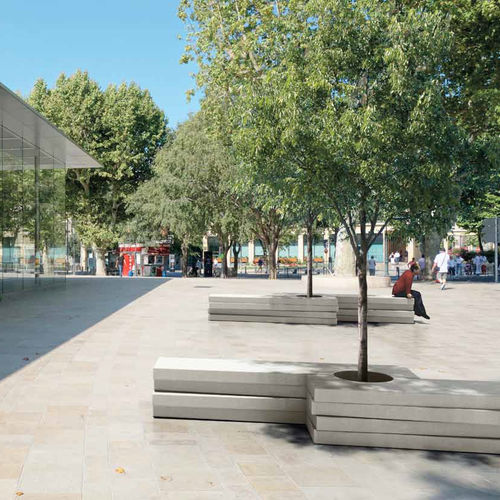 Griglia di protezione per alberi in calcestruzzo - BLOCKX - PREFAC MYWAY - con panchina integrata