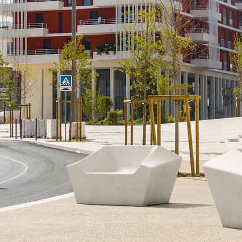 Sedia contemporanea - CUTTING - PREFAC MYWAY - da esterno / in calcestruzzo / per edifici pubblici