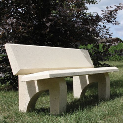 Panca per spazi pubblici classica - DOMINO - PREFAC MYWAY - in calcestruzzo / con schienale