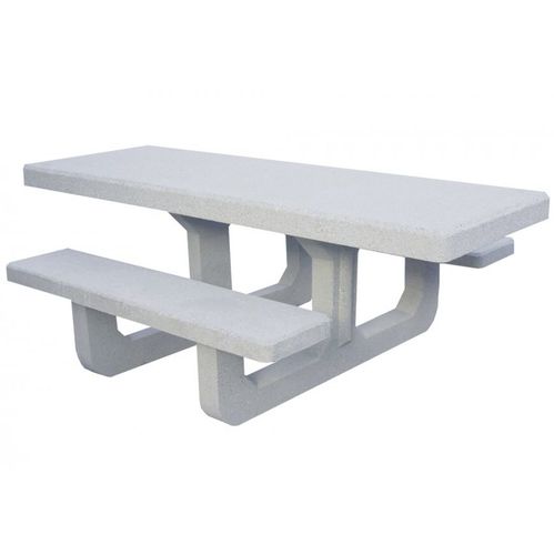 Tavolo da picnic classico - NATAL - PREFAC MYWAY - in calcestruzzo / rettangolare / con sedie integrate