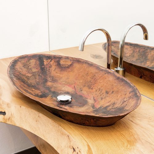 Lavabo da appoggio - KEEWEE - teviaq - in rame / ovale / contemporaneo