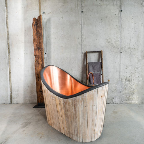 Vasca da bagno ovale - teviaq - rotonda / da appoggio / in legno